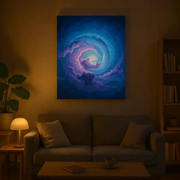 Beautiful paint-by-numbers artwork example showcasing the quality and detail of Paint by AI kits