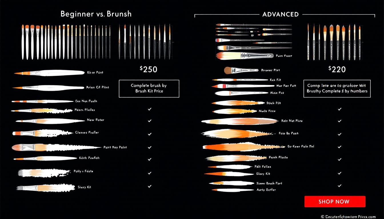 Step-by-step brush cleaning and maintenance guide showing proper techniques for washing, conditioning, and storing paint-by-numbers brushes with cleaning supplies and storage solutions