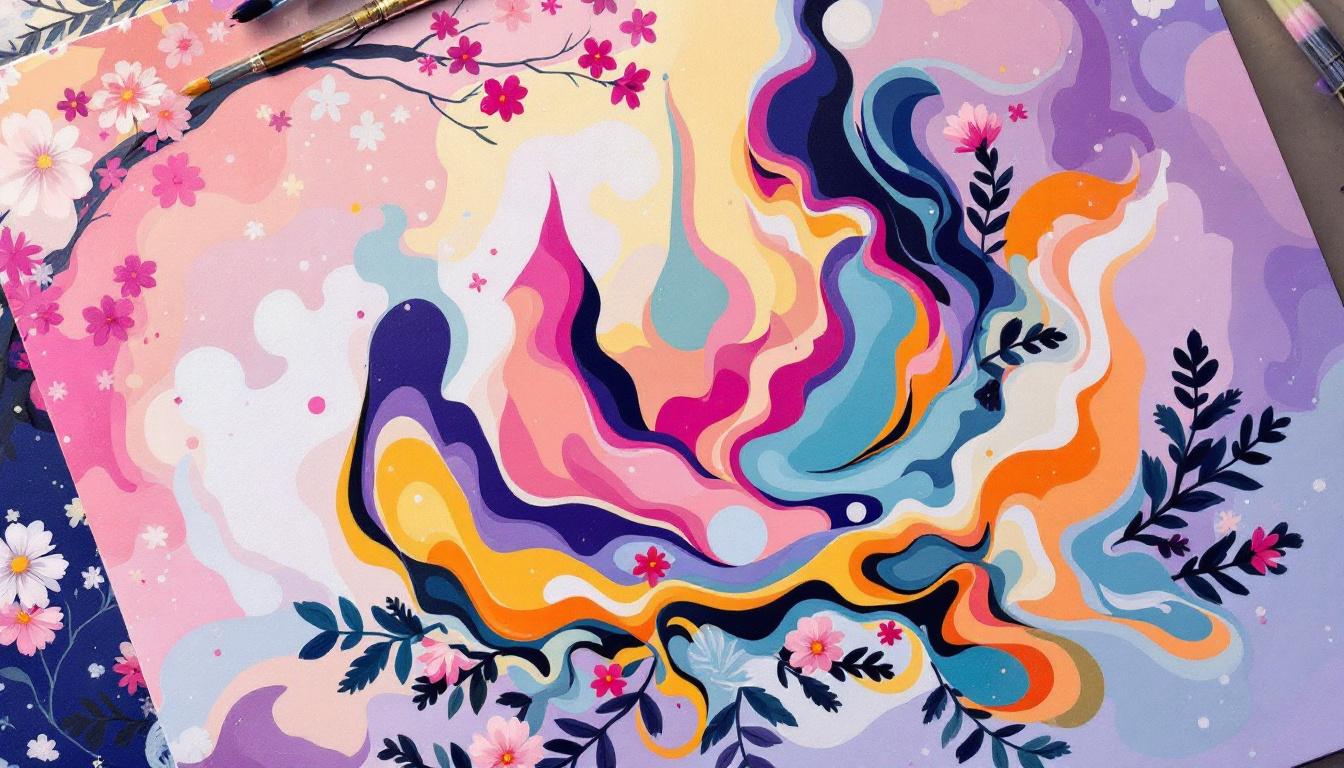 Custom paint by numbers technology showcase featuring AI design process and personalization options