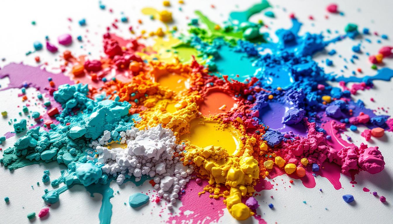 Paint quality demonstration showing vibrant pigments and smooth coverage on canvas with color richness
