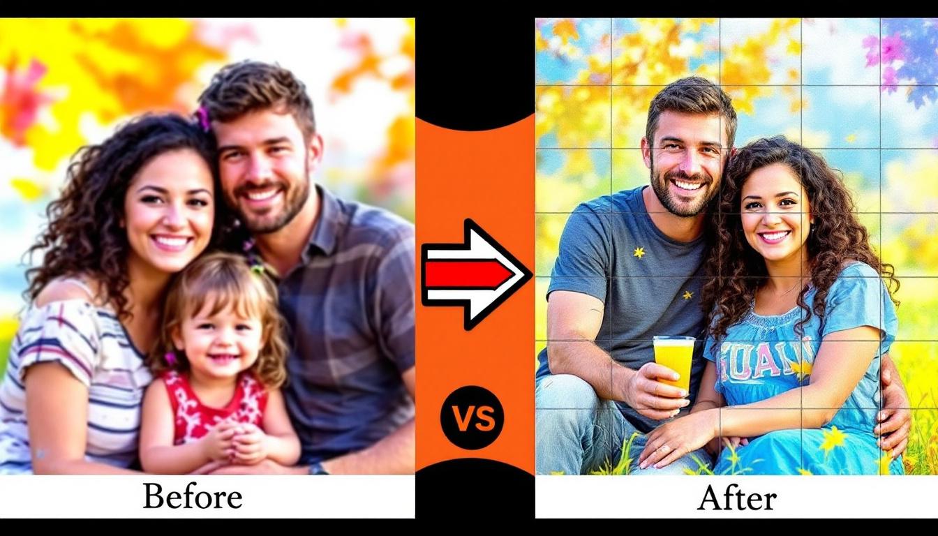 Visual demonstration of photo-to-paint-by-numbers conversion showing original photo transforming into numbered canvas sections