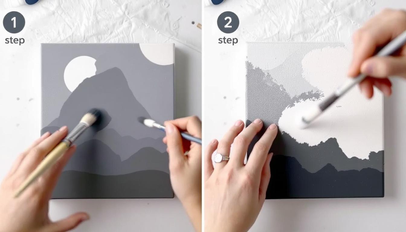 How to cover numbers on a paint-by-numbers canvas with primer and two coats