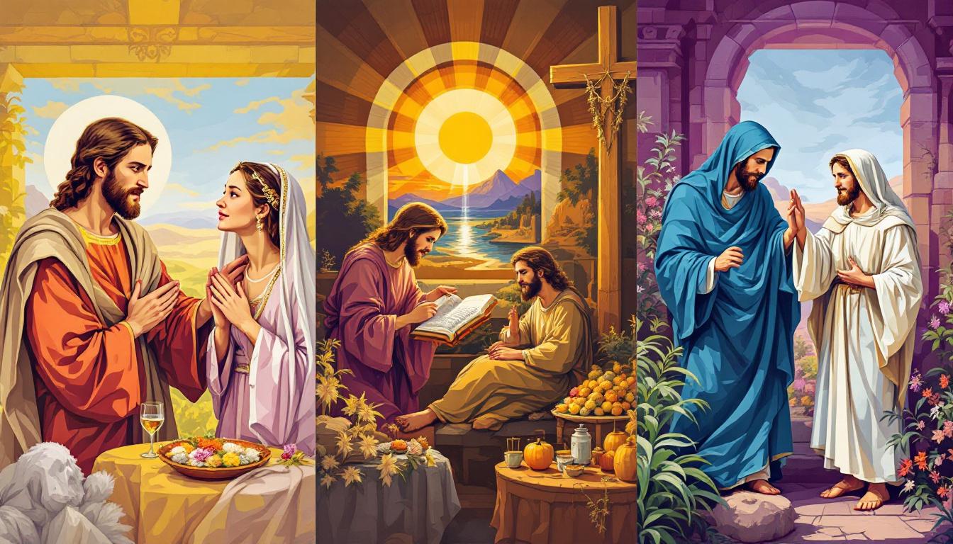Christian denominational art styles showing Catholic, Protestant, and Orthodox religious painting traditions