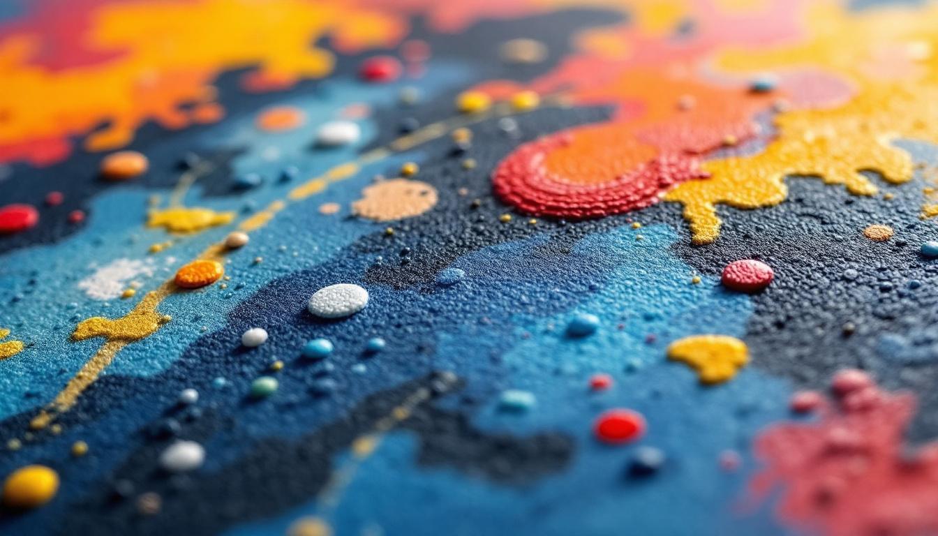 High quality paint by numbers canvas texture showing thick material and clear numbered sections