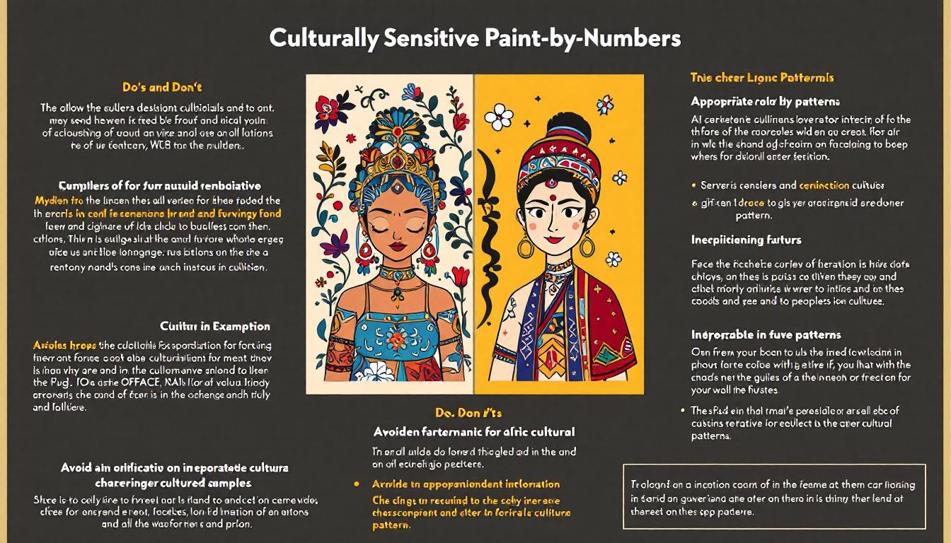 Guidelines for culturally sensitive paint by numbers showing respectful representation of traditional art forms