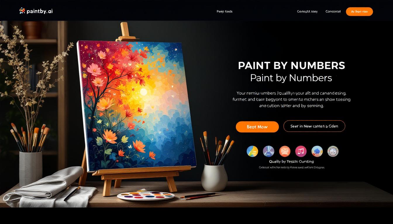 Custom Australian paint by numbers created with Paintby.ai AI technology featuring personalized wildlife and landscape elements