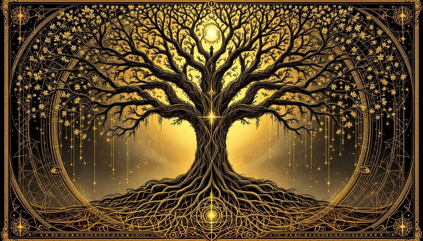 Majestic Tree of Life artwork showing intricate branches, roots, and spiritual symbolism in paint-by-numbers style