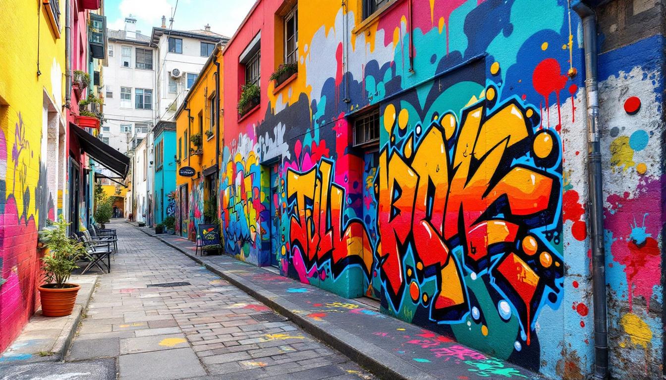 Melbourne paint by numbers design showcasing historic laneway architecture and coffee culture without reproducing street art