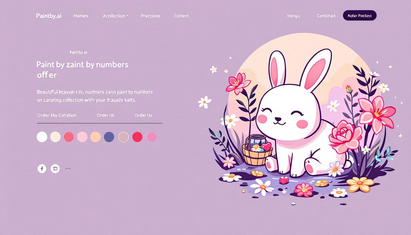 Paintby.ai custom cute zen paint by numbers generator creating personalized kawaii therapy designs