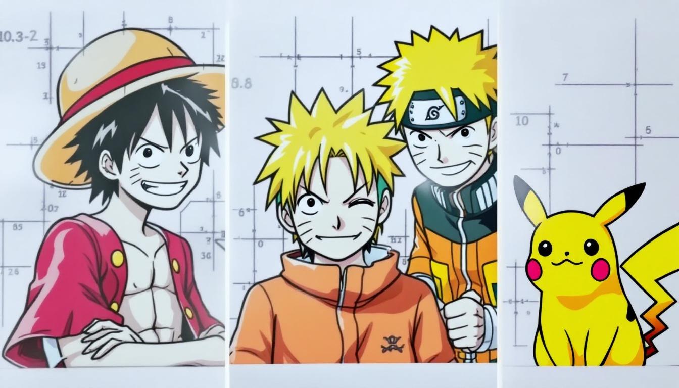 Anime paint by numbers featuring One Piece Luffy and popular characters with painting supplies