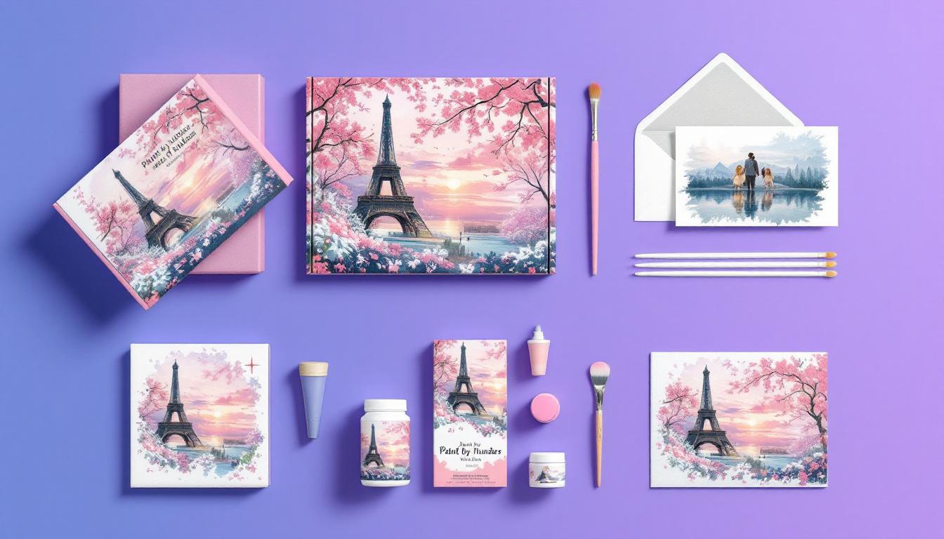 Beautiful personalised paint by numbers gift presentation with elegant packaging