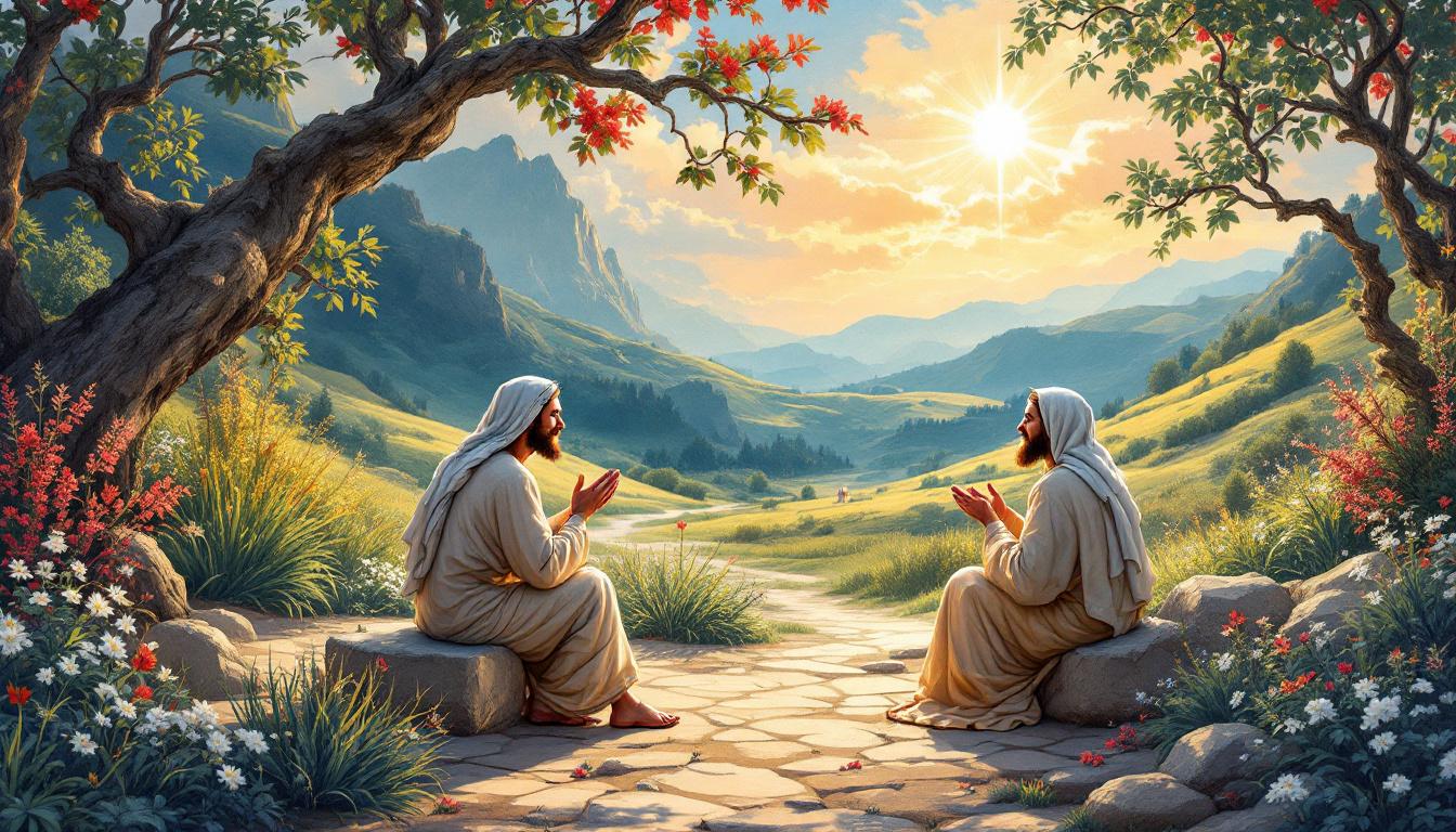 Custom religious paint-by-numbers created with Paintby.ai showing personalized biblical scene with modern elements