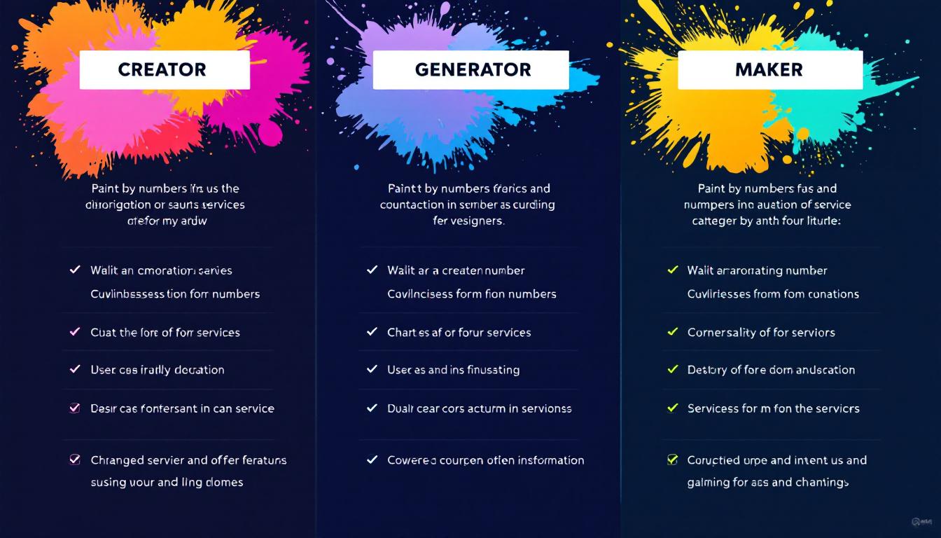 paint by numbers creator vs generator vs maker comparison
