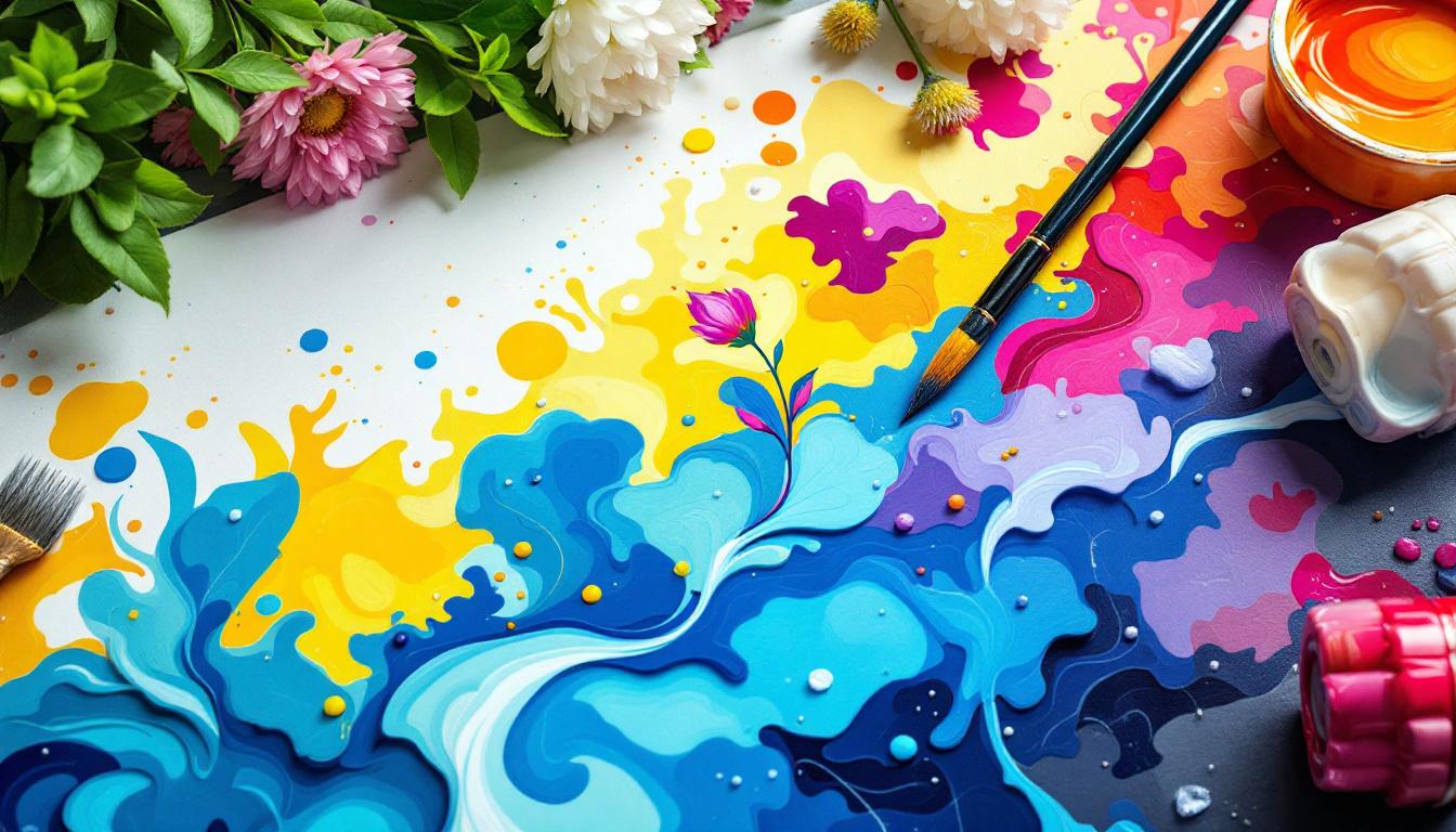 Professional therapeutic environment with paint-by-numbers materials arranged for mental health support and healing space design