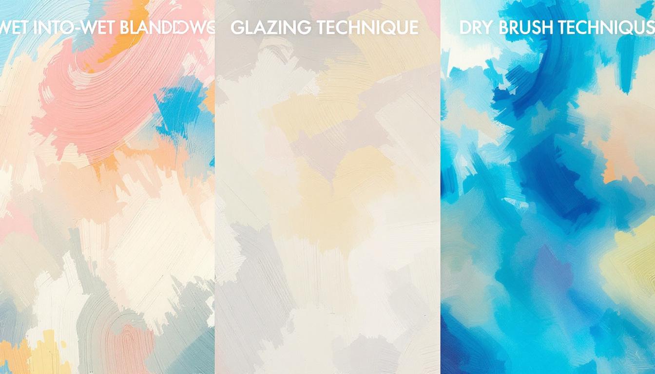 Acrylic blending techniques for paint-by-numbers: wet-into-wet, glazing, dry-brush