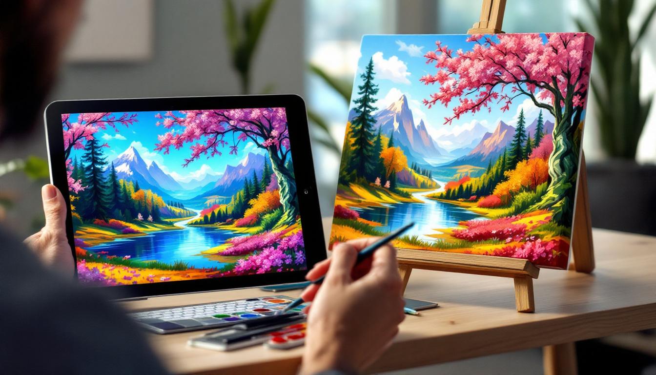 from digital paint by numbers to physical canvas kit with Paintby.ai