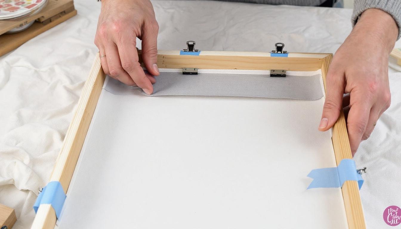 Canvas mounted to DIY frame with masked border