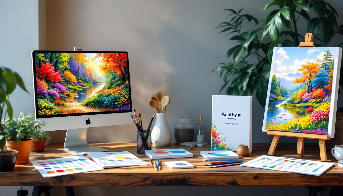 from online paint by numbers to physical canvas kit with Paintby.ai